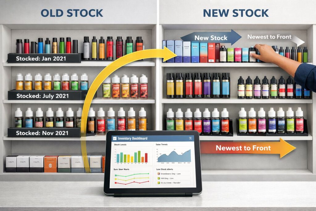 Vape shop marketing strategies guide showing digital marketing, social media, and customer acquisition tactics for retailers.