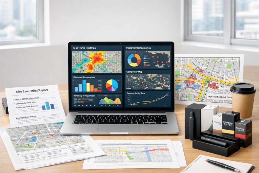 Vape shop opening checklist showing pre-opening tasks, licensing, inventory setup, and launch preparation for new retailers.