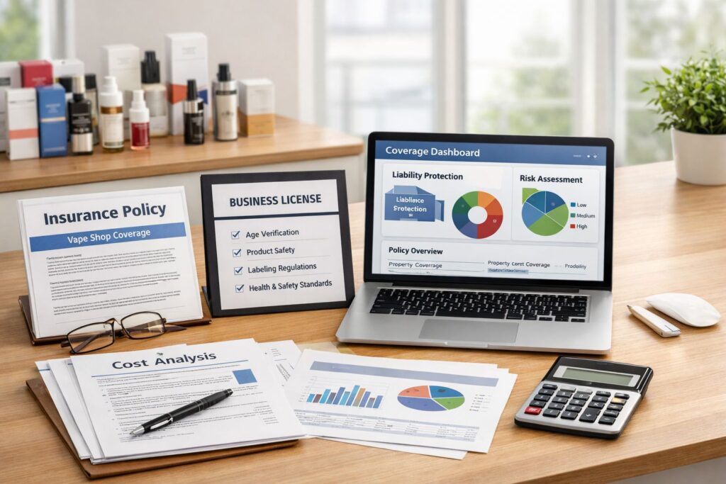 Vape shop opening checklist showing pre-opening tasks, licensing, inventory setup, and launch preparation for new retailers.