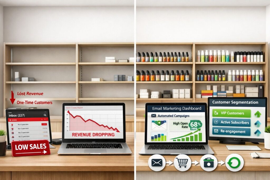 Vape shop Google My Business optimization guide showing local search ranking, profile setup, and review management for retail businesses.