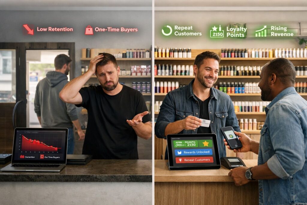 Vape shop loyalty program guide showing rewards system, customer tiers, and retention strategies for retail businesses.